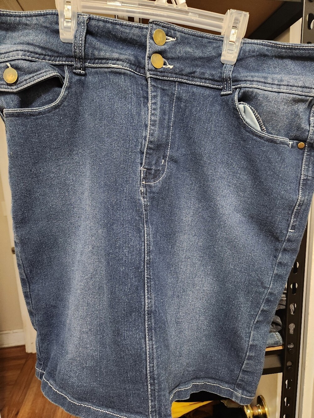 NoFuze Blue Stretch Denim Skirt